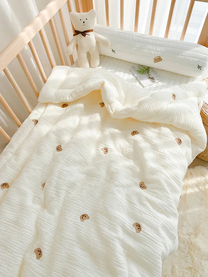 Baby Quilt Cartoon Bear Bunny Newborn Nap Quilts Soft Cotton Infant Blanket Spring Fall Winter Swaddle Wrapped Bedding 100*120CM