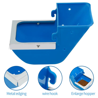 5Pcs Rabbit Feeder Box Hopper Rabbit Cage Rex Rabbit Anti Pickling Feed Trough Feeders Automatic Farm Animals Feeding Bowls