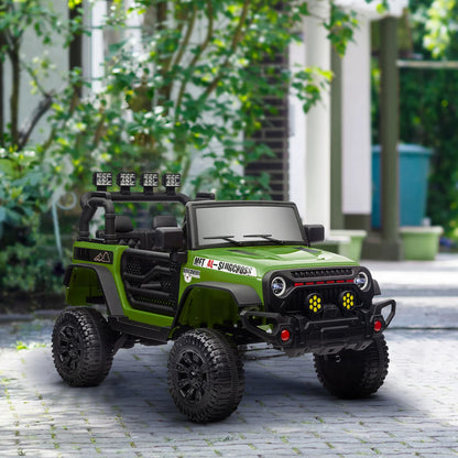 4x4 electric Car for children UTV, equipped with a 2.4 GHz remote control, two powerful motors, 12 V, size 100x63x65 cm, green