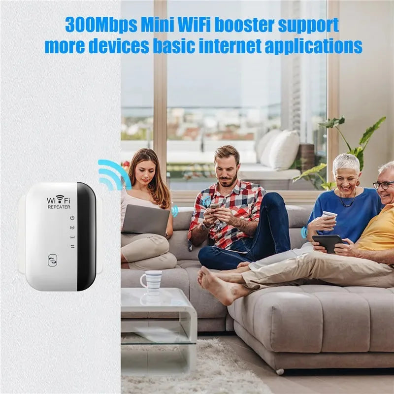 kebidumei 300Mbps WIFI Repeater Remote Wi-Fi Amplifier 802.11N WiFi Signal Booster Network Amplifier 4/7 Light Wireless Repeater
