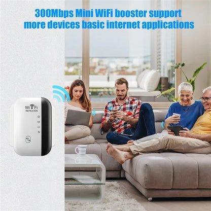 kebidumei 300Mbps WIFI Repeater Remote Wi-Fi Amplifier 802.11N WiFi Signal Booster Network Amplifier 4/7 Light Wireless Repeater
