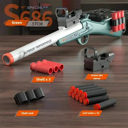 S686 Throwing Shell Toy Gun Soft Bullet Airsoft Launcher Outdoor Sports CS Game Fun Pistol Toy Gift for Boys