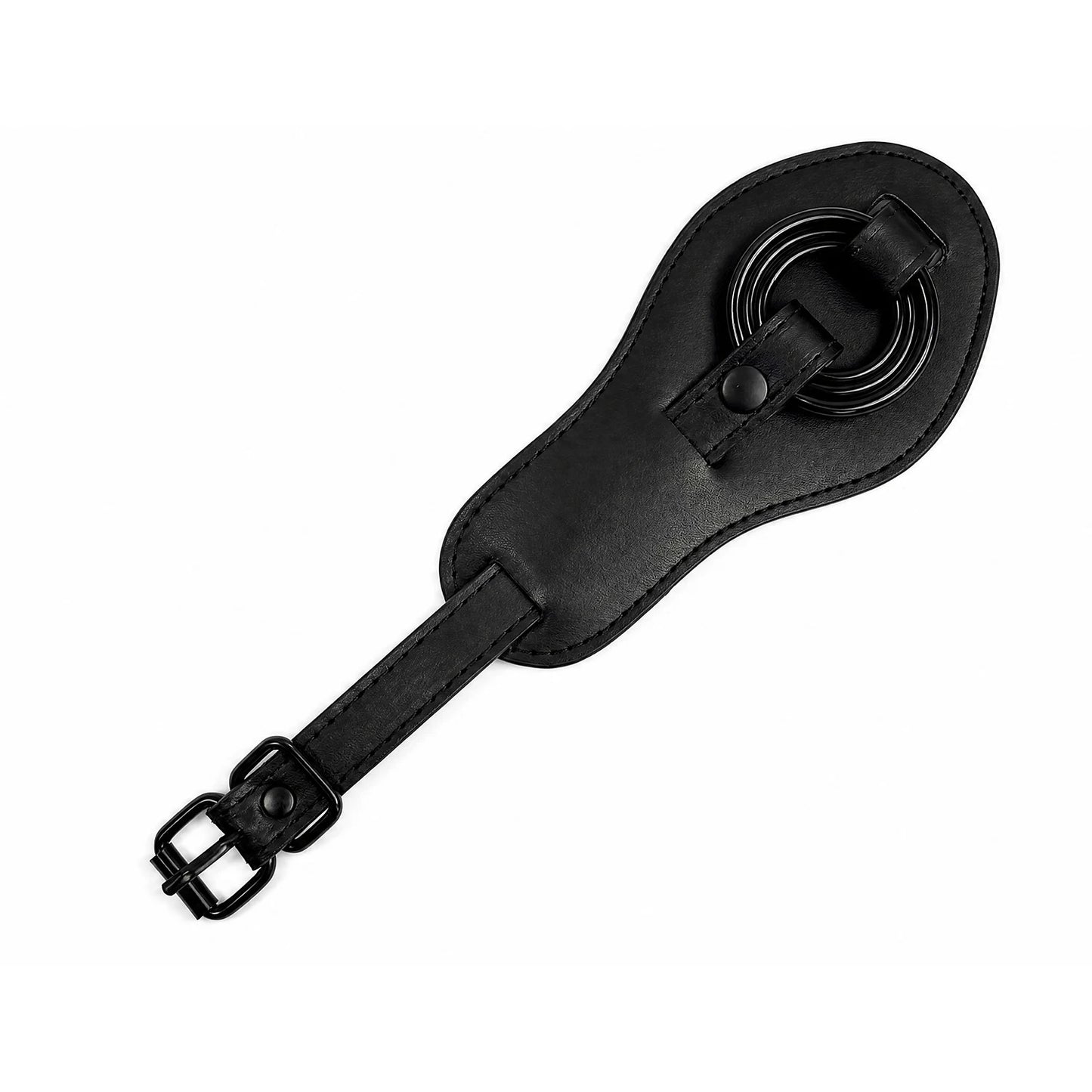 Sex toy SM leather with three-ring strap adjustable unisex private toy female penis