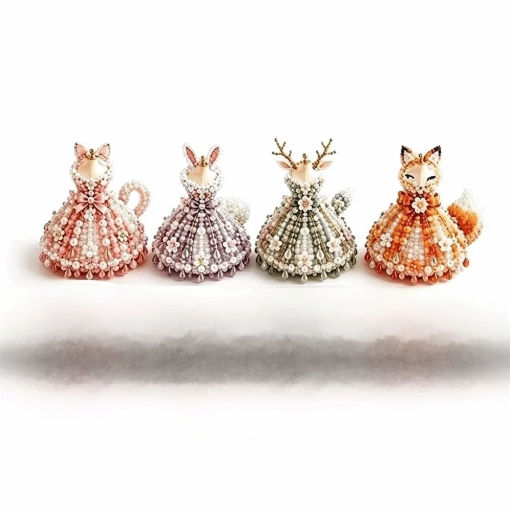 3D Design Beaded Dress Kit Cute Design Tiny Beads Bead Craft Kit Creative Craft Dress Shape Bead Weaving Kit Gift Giving