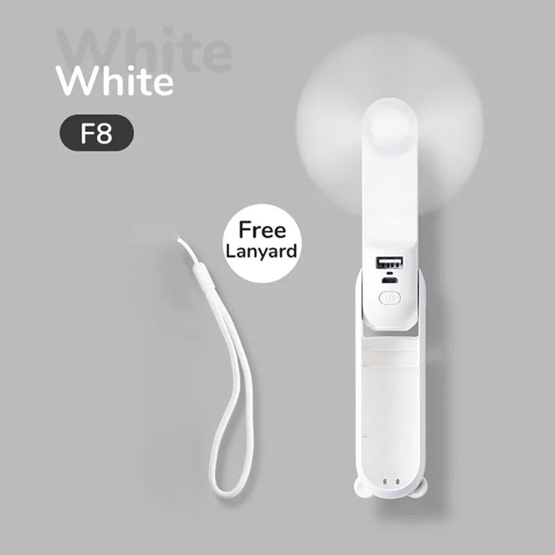 Handheld Bear Electric Fan Portable Small Fan For Students Multi-functional Household Foldable USB Charging Stand-up Desktop Fan