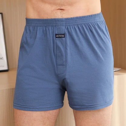 1PCS Men's Underwear Aro Pants Pure Cotton Home Sleeping Pants Loose Breathable Men's High Waisted Four Corner Boxers Shorts