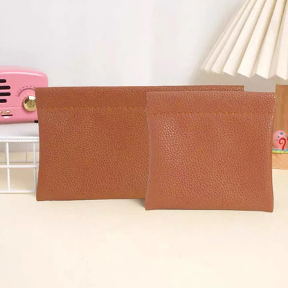 Self-Closing Artificial Leather Long Wallet Passport Driver's License ID Holder Headphone Data Cable Storage Cash Pouch