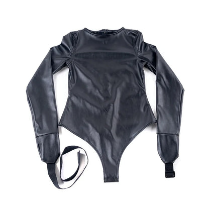 BDSM Leather Arm Binder Restraint Bodysuit Sexy Lingerie Fetish Bondage Straitjacket Slave Cosplay Binding Belts Couple Sex Toys