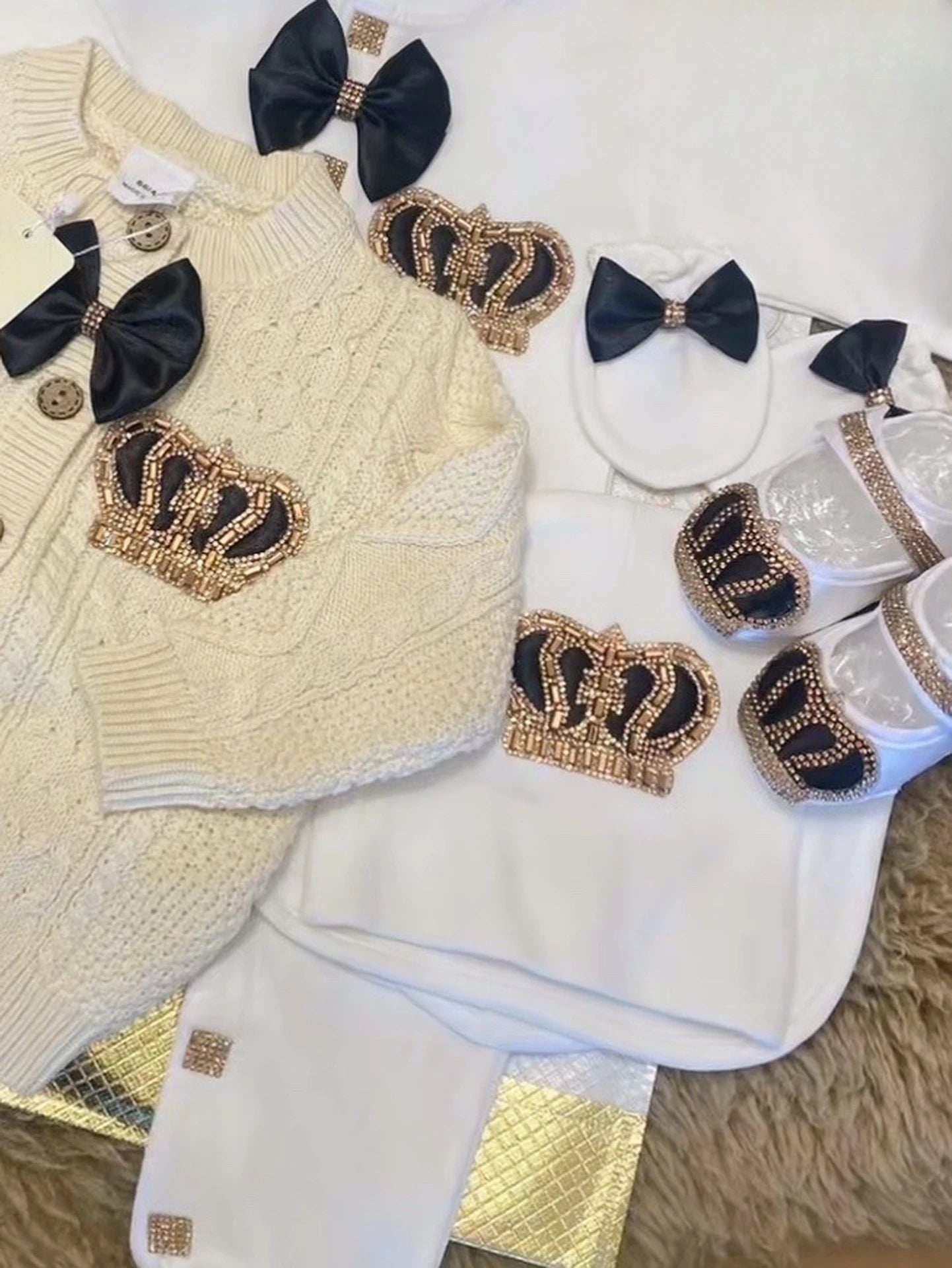 Dollbling Baby Boys' Knit Ribbed Romper Jumpsuit with Bodysuit and Hat 3pcs Set Newborn Cotton Knitted Sweater Romper Suit