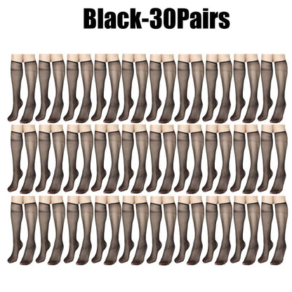 Summer Ultra-Thin Korean Style Invisible Thigh-High Socks Nude Seamless Mid-Calf Short Socks for Women Anti-Snag Sheer Stockings
