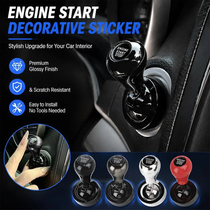 Full Metal Car Engine Start Stop Button Joystick Cover Universal Ball Push Start Button Lever Rocker Auto Interior Trim