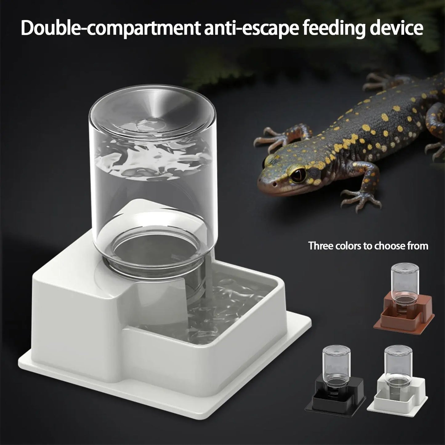 1pc Automatic Reptile Feeder Automatic Detachable Reptile Bowl Tortoise Water Dish Gecko Drink Dispenser For Lizard Chameleon
