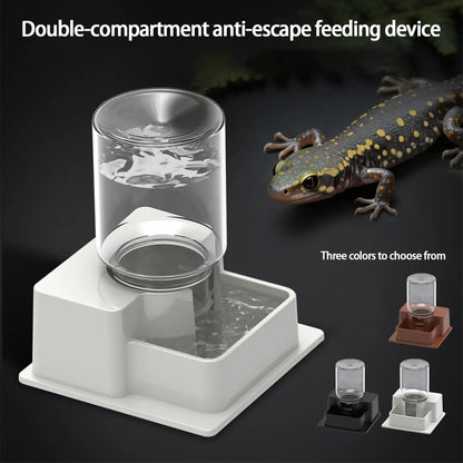 1pc Automatic Reptile Feeder Automatic Detachable Reptile Bowl Tortoise Water Dish Gecko Drink Dispenser For Lizard Chameleon