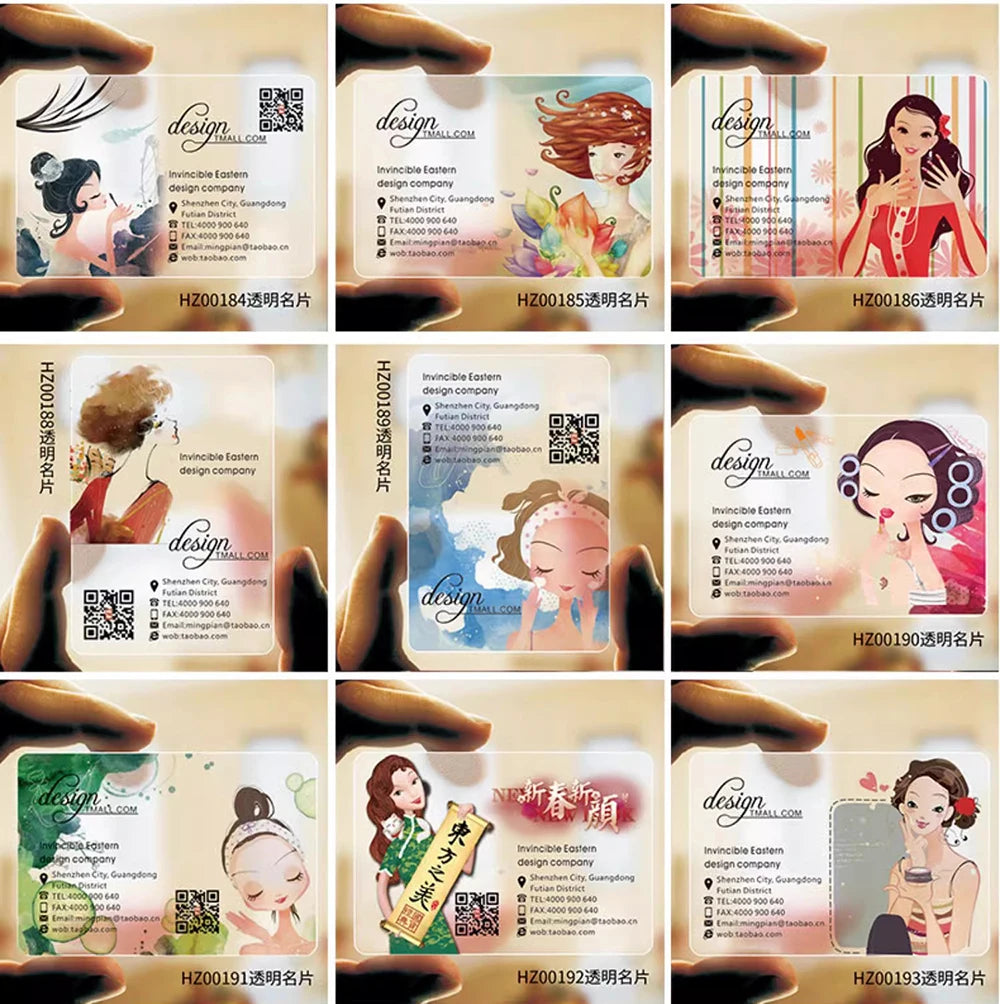 Custom Transparent PVC Business Card Clear Visit Logo Name Plastic Identity Waterproof Round Corners Personalized 200PCS 500PCS
