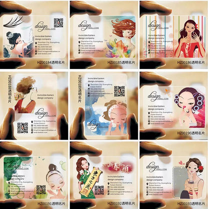 Custom Transparent PVC Business Card Clear Visit Logo Name Plastic Identity Waterproof Round Corners Personalized 200PCS 500PCS