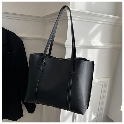 Large Capacity Women's Bag, New Soft Leather Tote Bag, Casual and Versatile Single Shoulder Bags for Woman Korean Style Handbags