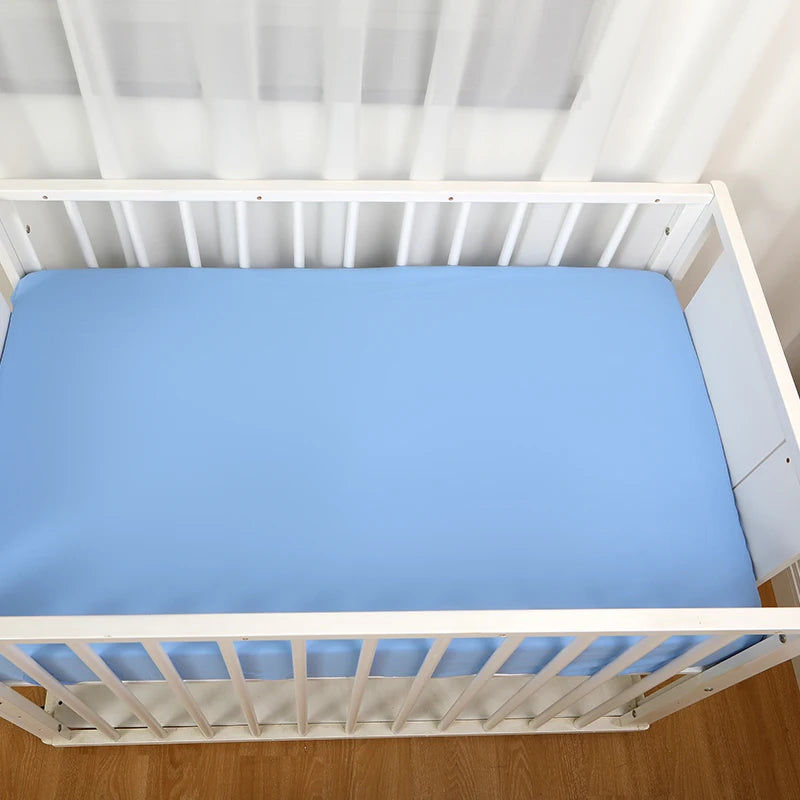 Baby Crib Sheets for Boys Girls Solid Color Fitted Crib Sheet Toddler Mattress Protector Cover Newborn Bed Sheet Babies Stuff