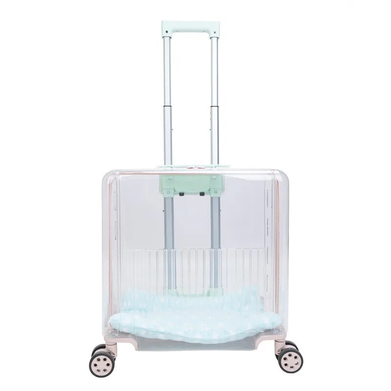 Pet Outdoor Suitcase Portable Car Mounted Double-layer Transparent Breathable Cat and Dog Tour Cat Bag