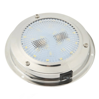 Boat LED Dome Light RV Ceiling Dome Light IP65 Waterproof 316 Stainless Steel Housing DC12‑24V Marine Courtesy Lamp