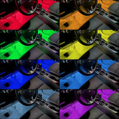 Neon Car Interior Ambient Foot Light with USB Wireless Remote Music App Control RGB 48 LED Atmosphere Decorative Lamp