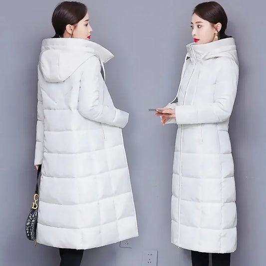 Winter Parkas Hooded Down Cotton Women Jacket Windproof Rainproof Thick Warm Coat Fashion 5XL White Female Long Snow Overcoat