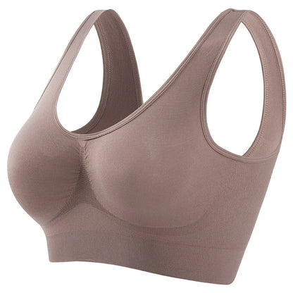 Women's Seamless Push-Up Bra Sports Bralette Non-wire Crop Top Solid Sexy Lingerie No-Pads Breathable Plus Size Tank Bra S-5XL