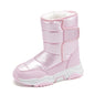 New Kids Snow Boots Winter High-top Warm Cotton Shoes for Children Boys Girls Warm Plush Lining Ankle Boots Anti-skid Waterproof