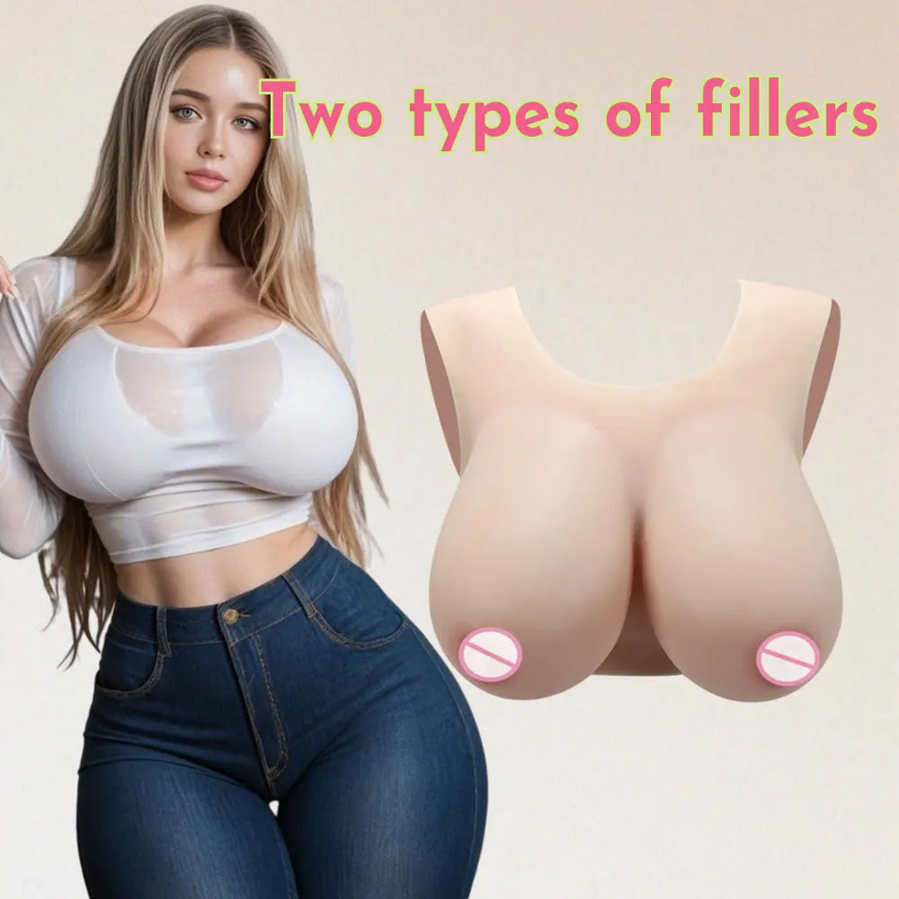 Silicone Breast Forms Fake Boobs Artifical Huge Chest CDEGH Cup for Crossdresser Transvestite Sissy Drag Queen