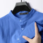 Linen Cotton Shirts for Men Lightweight  Long Sleeve Henley Streetwear Beach Breathable Shirt Hawaiian Large T Shirts for Men