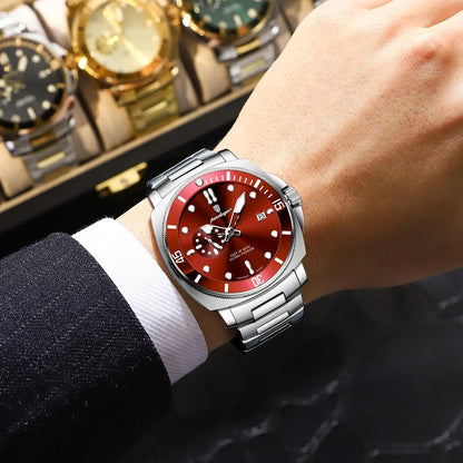 POEDAGAR Luxury Trendy Men Watch Waterproof Luminous Date Stainless Steel Male Watch Quartz Business Sports Men's Watches Reloj
