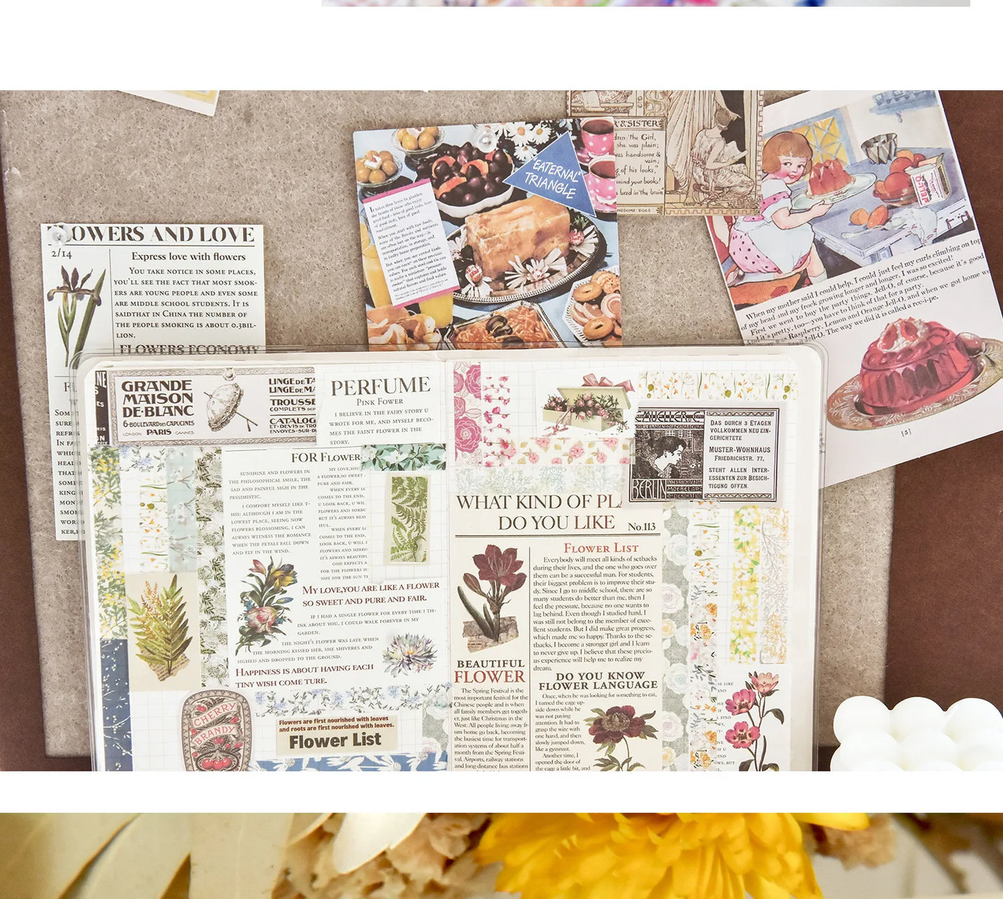 5 Rolls/set Aesthetics Floral Decorative Adhesive Tape Flower Washi Tape DIY Scrapbooking Material Sticker Label Stationery