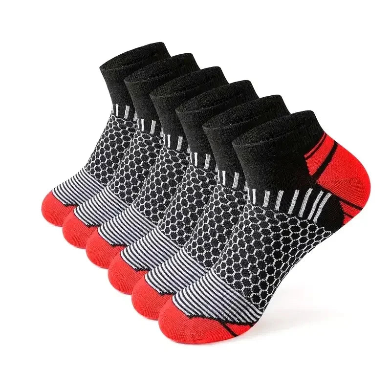 6 Pairs Men'S Short Sports Socks - Moisture-Wicking Breathable All-Season Athletic Low Tub Fashion Comfortable High-Quality