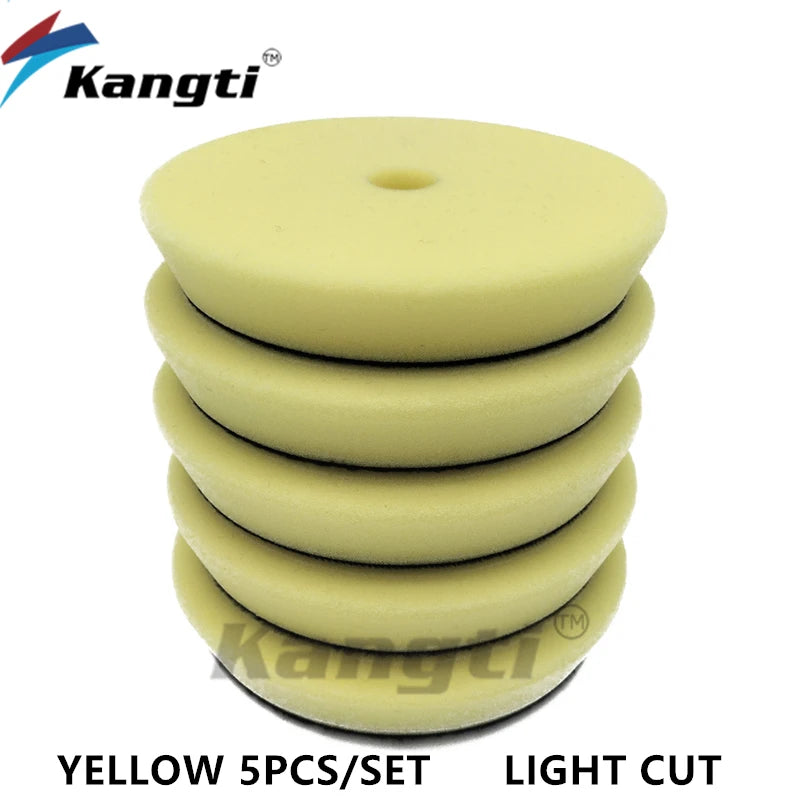 Kangti Car Polishing Pad Kit 3 Inch Self-Adhesive Buffing Wheel Car Detailing Waxing Sponge Pads Auto Care Cleaning Tool