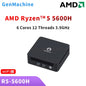 GenMachine AMD Ryzen 5 5600H Mini PC Windows 11 Max Support 64GB 3200Mhz RAM WIFI6 Computer gaming pc