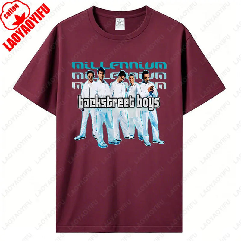 Backstreet Boys Millennium Tour Music Vintage Tshirt Men Women Hipster Popular Tops Summer Fashion Streetwear Unisex Tees Gift