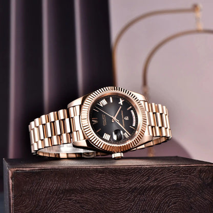 PAGANI DESIGN 2026 New Luxury Rose Gold DD40 Automatic Watch For Men 8285 Mechanical Wristwatch Men Stainless Steel Waterproof