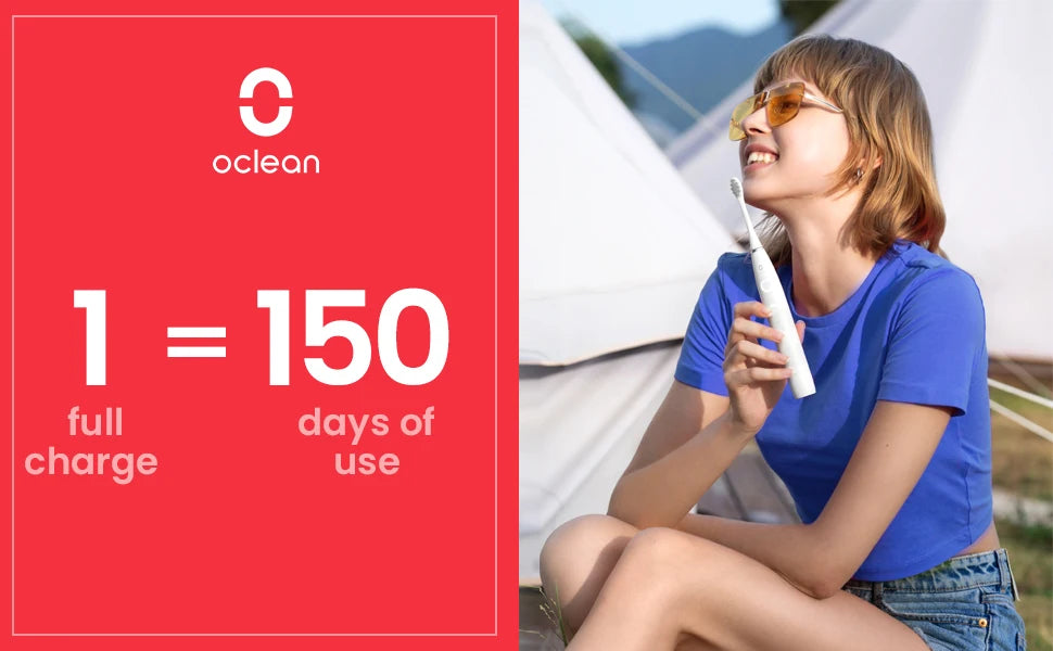 Electric Toothbrush for Adults,Oclean 150 Days Battery Life Electric Toothbrush with 3 Brush Heads  5 Modes IPX7 Waterpoor