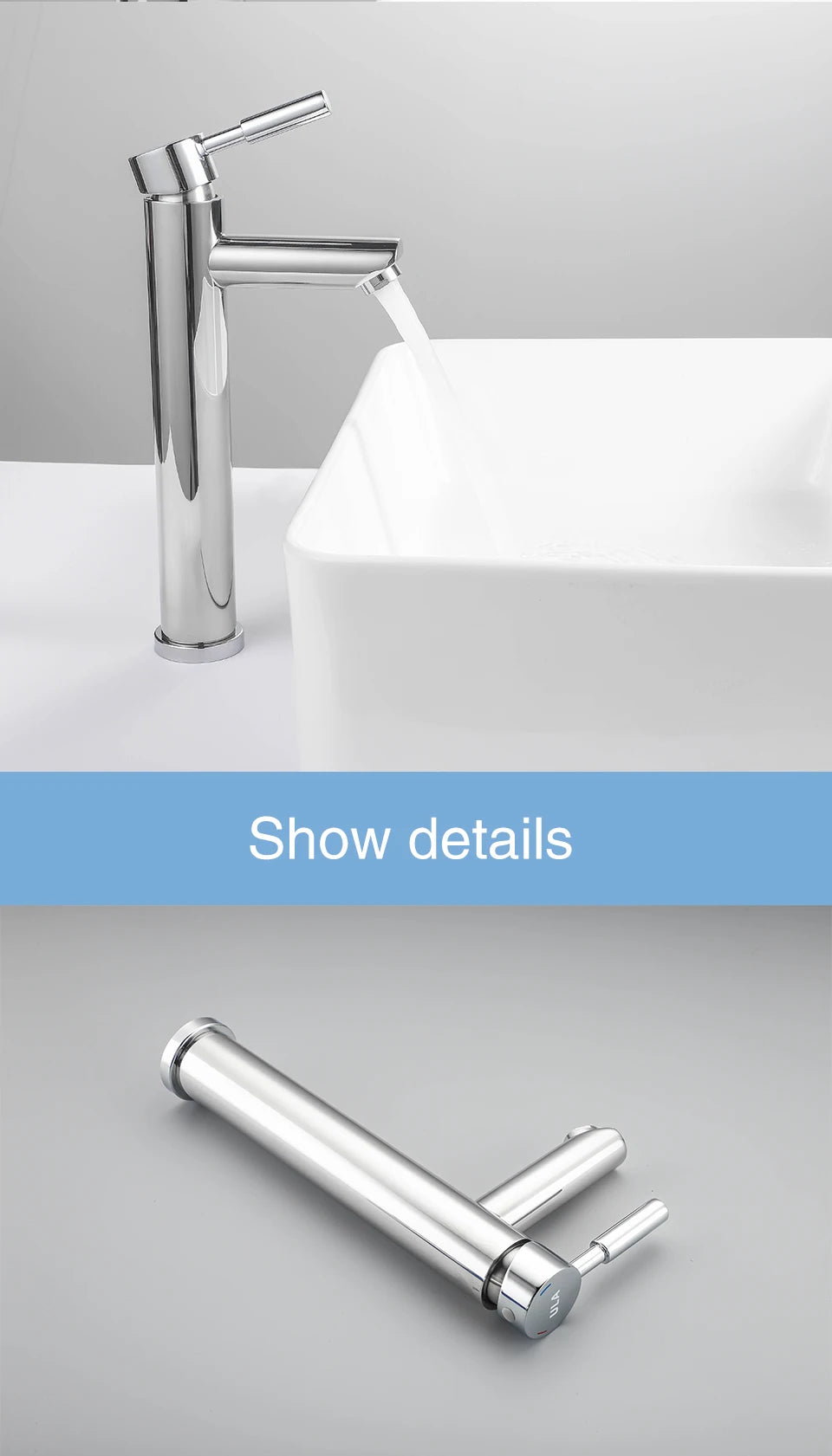 ULA G1/2 Basin Faucet Waterfall Bathroom Sink Faucet Hot Cold Water Mixer Tap Deck Mounted Bathroom Tap Crane Washbasin Tap