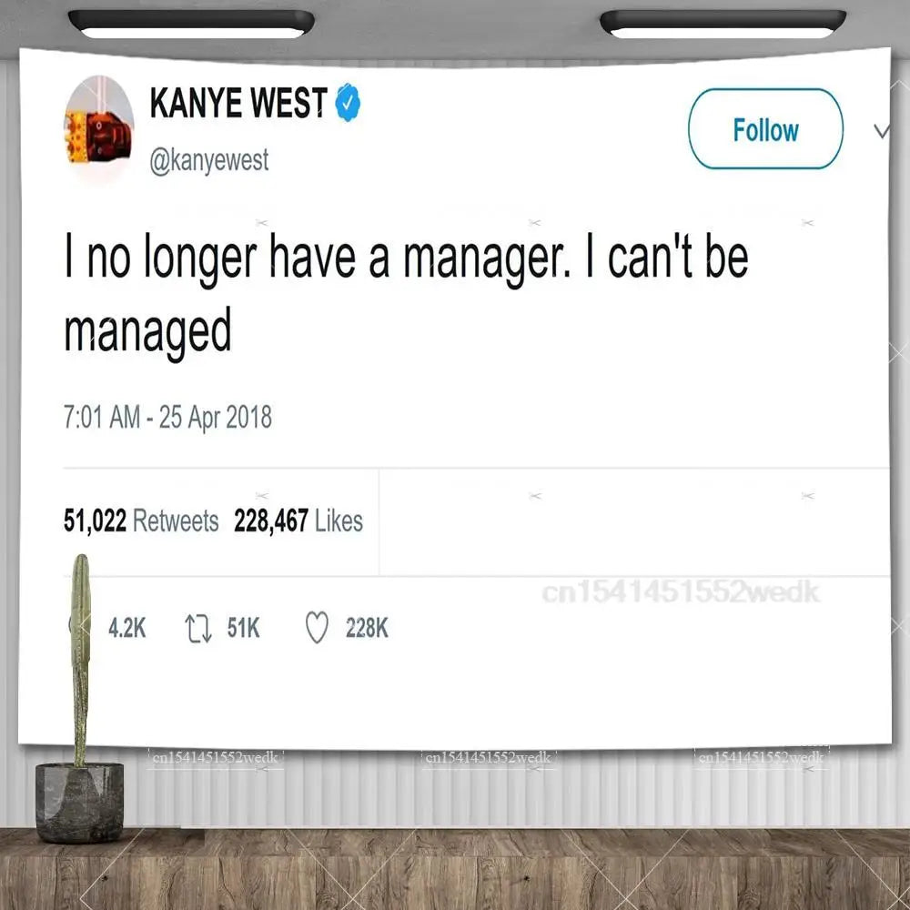 I'm The Reason I Smile Everyday Tapestry Kanye West Tweet Quote Wall Decor Flag Banner Meme Tapestrys Aesthetic Dorm Background