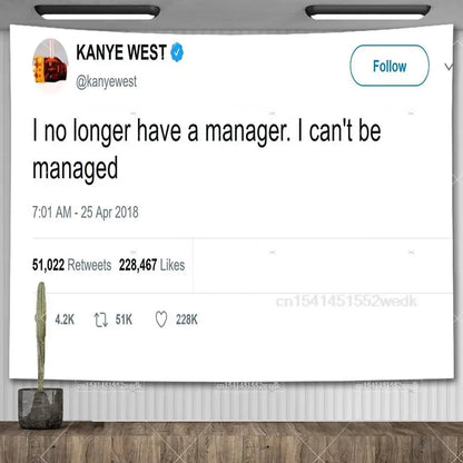 I'm The Reason I Smile Everyday Tapestry Kanye West Tweet Quote Wall Decor Flag Banner Meme Tapestrys Aesthetic Dorm Background