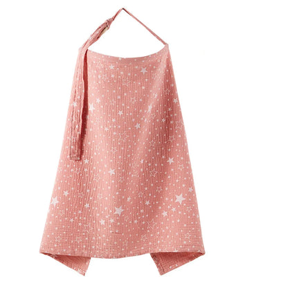 Muslin Nursing Covers for Breastfeeding, Privacy Breast Feeding Cover with Arch Neckline for Mom and Baby Nursing Apron
