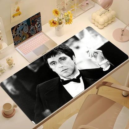 S-Scarface Tony Montana Mouse Pad Large Desk Mat Keyboard Ergonomic Office Rubber PC Non-slip Anti-fray Home Custom Best Price