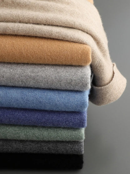 Men's Turtleneck 100% Cashmere Sweater Autumn Winter Basic Long Sleeve Pullover Cashmere Knitwear Soft Warm Comfy Clothing