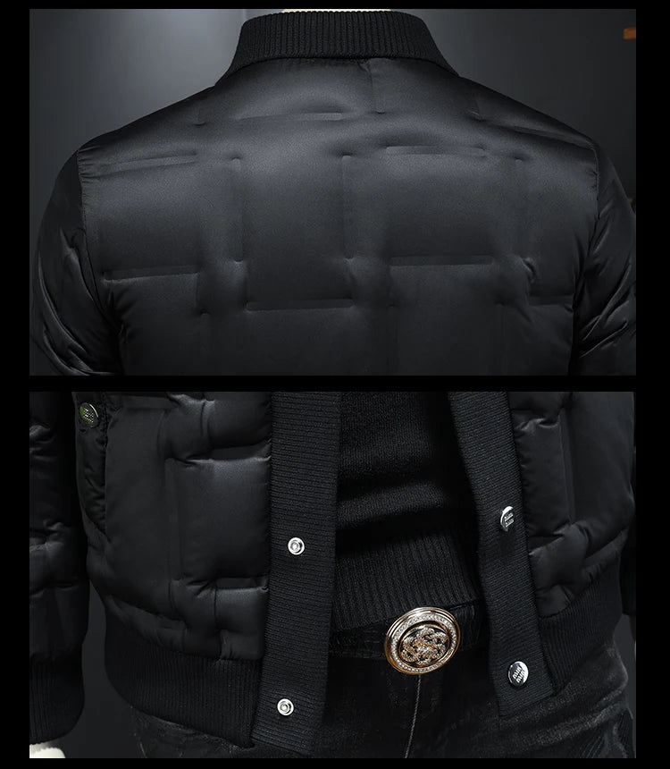 Minglu Autumn Winter Single Breasted Men's Jackets High Quality Solid Color White Duck Down Casual Down Male Coats Plus Size 5XL