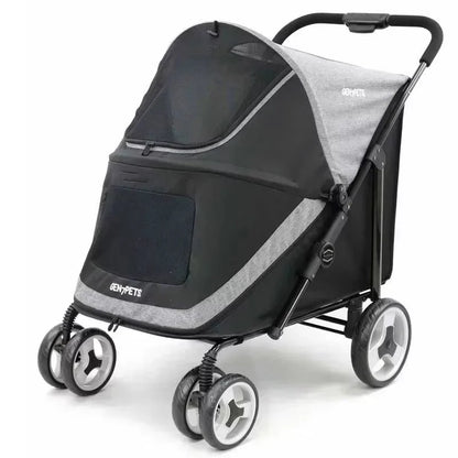 Portable Golden Retriever Large Dog Pet Stroller Cart Simple 4-wheel Foldable Large Capacity Stroller Outdoor Travel Pet Trolley