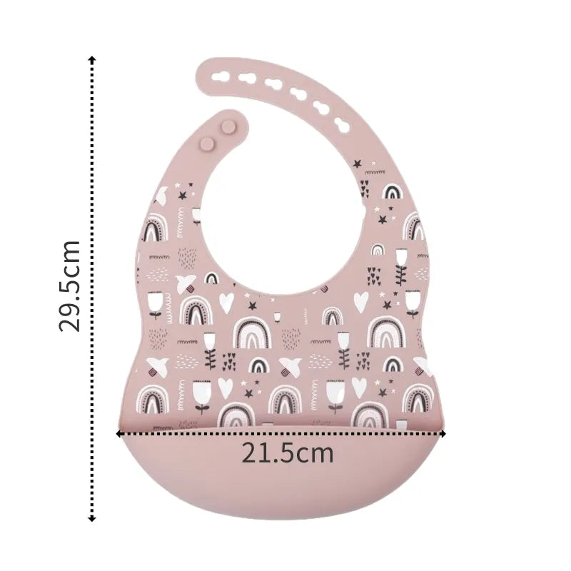 New Arrival Silicone Baby Bibs Silicon Printing Newborn Bib Feeding Burp Cloth Avocado Zoo Tractor Printing Tableware