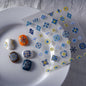 1PC Bohemia Nail Art Stickers 5D Bohemia Nail Sticker Decal Abstract Design Retro Blue Yellow Flower Self Adhesive Nail Supplies