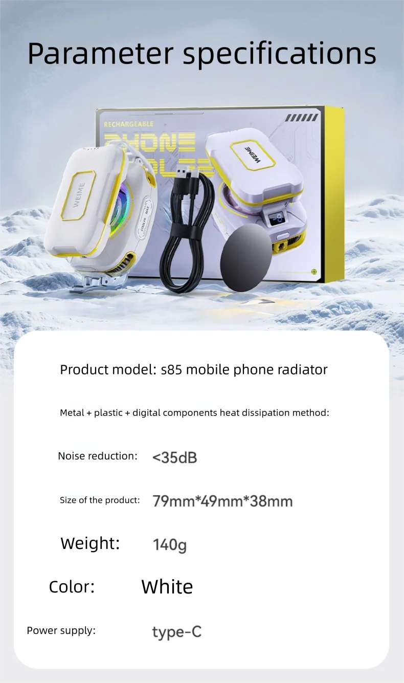 Magnetic Phone Semiconductor Cooler with Rechargeable Battery - 3000mAh Portable Phone Cooler for Gaming & Live Streaming, Clip-