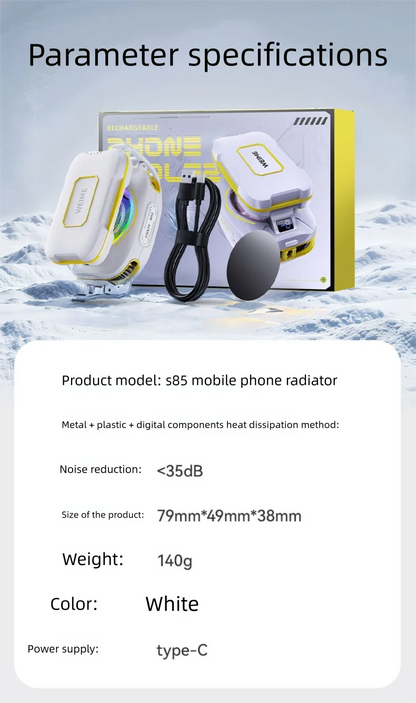 Magnetic Phone Semiconductor Cooler with Rechargeable Battery - 3000mAh Portable Phone Cooler for Gaming & Live Streaming, Clip-