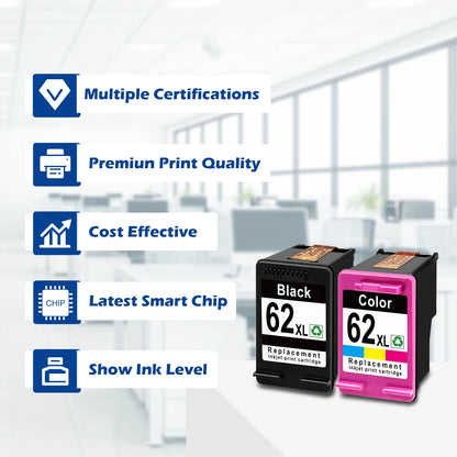 ShinColor for hp 62 xl Ink Cartridge for HP 62XL High Yield for HP Envy 5540 5640 5740 7640 5646 5541 5742 5745 200 printer